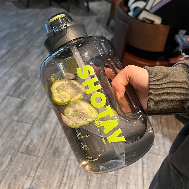 2 Liter Water Bottle with Straw