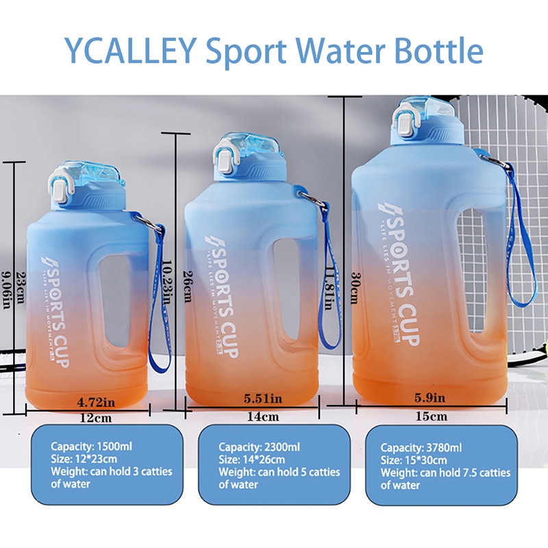 Sport Water Bottle with Straw 1500ML / 2300ML / 3800ML